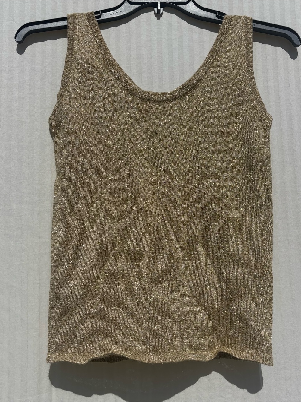 90s Sleeveless Metallic Knit Tank Top in Gold